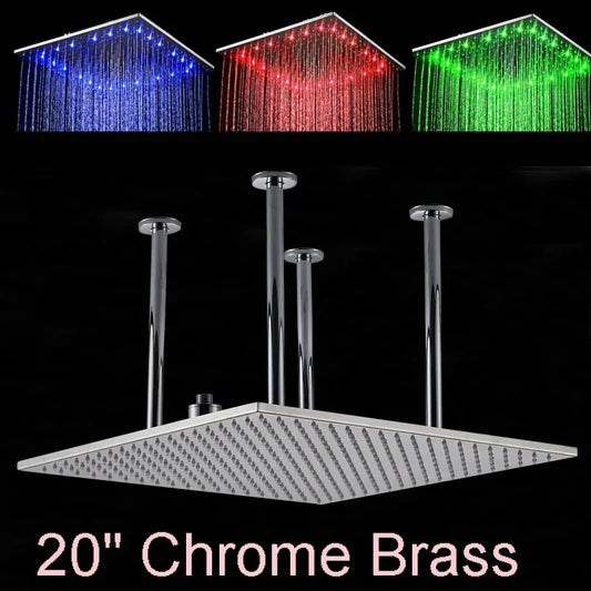 Artfan 20" LED Rainfall Shower Head in Chrome & Brushed Nickel