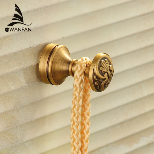 Artfan Antique Brass Robe Hook Single Clothes Hanger Towel Bathroom Coat Door Hooks