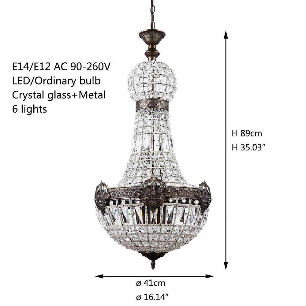 Artfan Art Deco Crystal LED Chandelier in 2 Sizes for Parlor, Bedroom, Lobby, Hotel