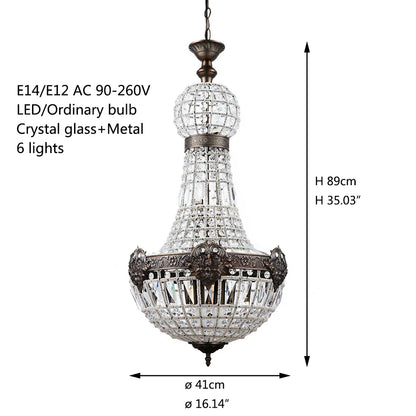 Artfan Art Deco Crystal LED Chandelier in 2 Sizes for Parlor, Bedroom, Lobby, Hotel