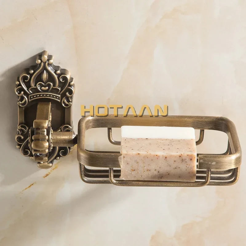 Artfan Antique Brass Wall Mount Soap Basket for Bathroom Essentials