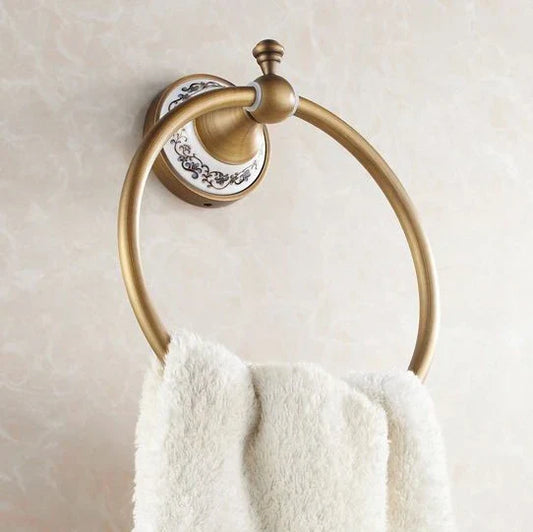 Artfan Antique Bronze Towel Ring – Solid Brass Wall Mounted Holder for Bathroom