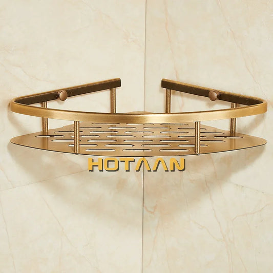 Artfan Antique Finish Aluminum Shower Basket Holder Fashion Bathroom Shelf Basket