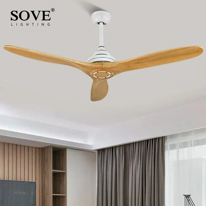 Artfan lighting Black Wood Industrial Ceiling Fan Remote Control DC 220v