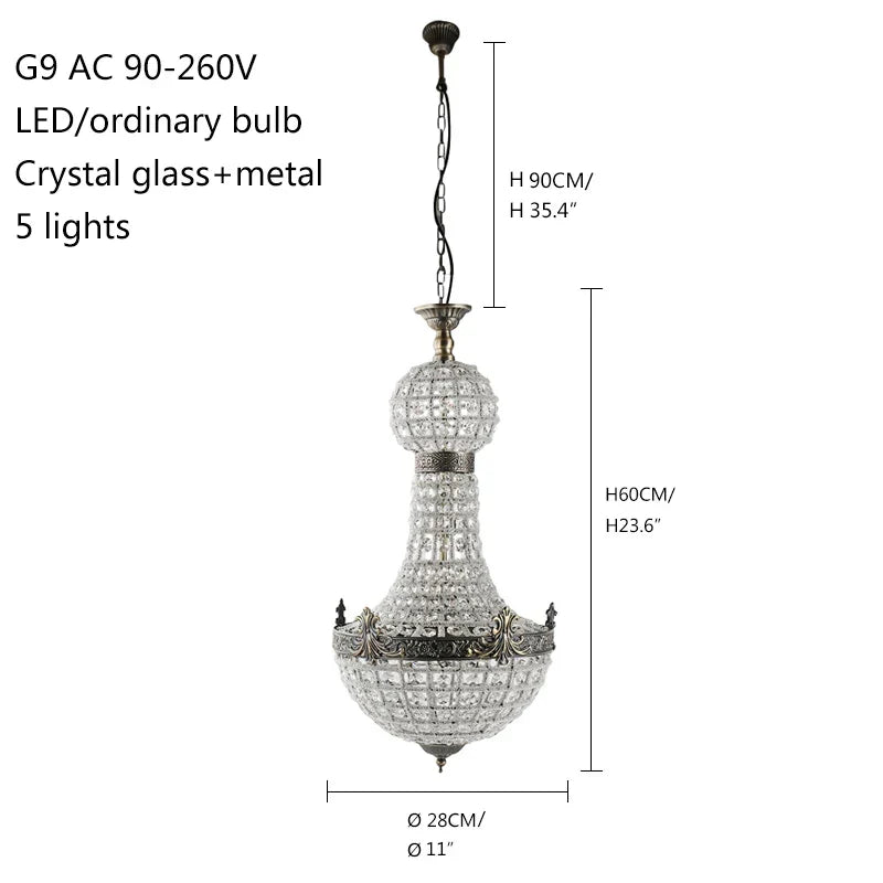 Artfan Art Deco Crystal LED Chandelier in 2 Sizes for Parlor, Bedroom, Lobby, Hotel