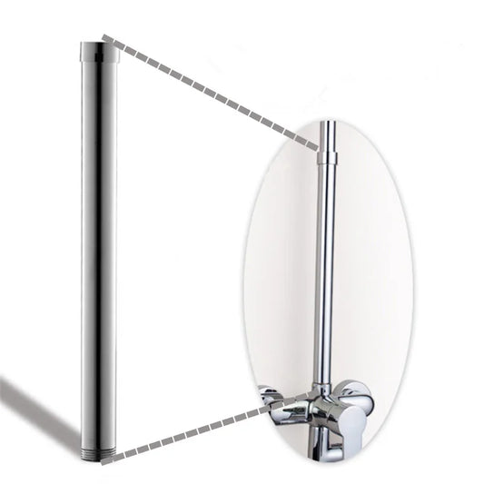 Artfan 12" Solid Brass Chrome Round Shower Faucet Extension Tube Bar