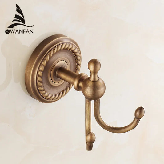 Artfan Antique Brass Robe Hook Coat Towel Hanger Wall Bathroom Accessories