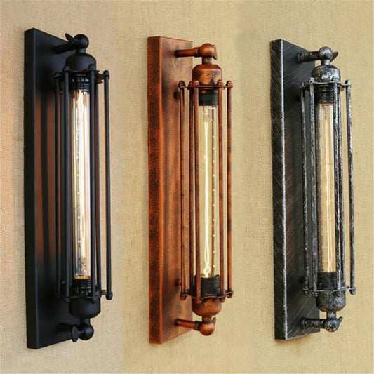 Artfan lighting Black Rustic Edison Bulb Wall Light with Metal Lampshade for Stair Kitchen
