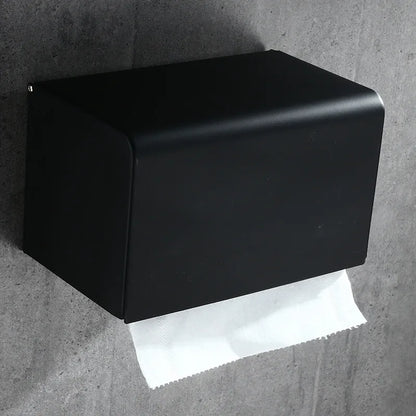 Artfan lighting Black Aluminum Bathroom Paper Holder: Elegant Tissue Box Rack & Toilet Paper Holder