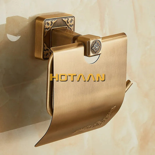 Artfan Antiqued Brass Toilet Paper Holder - Classic Bathroom Accessory