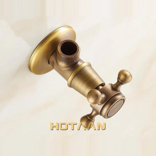 Artfan Antique Brass Triangle Valve Water Control Bathroom Tap 1/2*1/2 Angle Valve