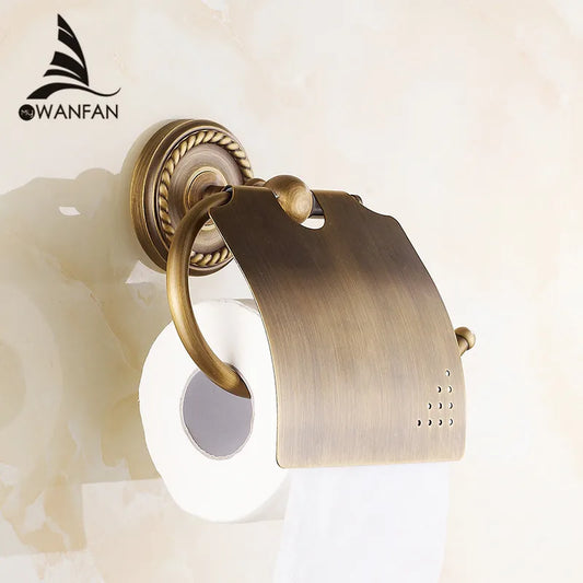 Artfan Antique Brass Toilet Paper Holder Wall Mount Bathroom Accessories