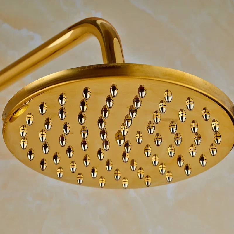 Artfan Golden Shower Mixer Taps with 8" Rainfall Shower Head and Handshower