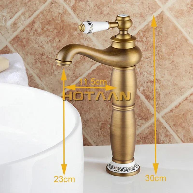 Artfan Antique Bronze Brass Basin Faucet - Luxury Europe Style Mixer Tap