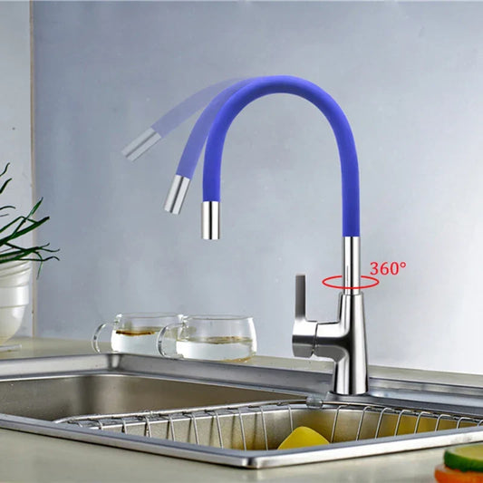 Artfan 360° Silica Gel Nose Kitchen Faucet Cold Hot Water Mixer 1301R
