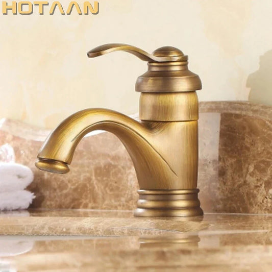 Artfan 6" Antique Brass Basin Faucet Water Mixer Tap - YT-5065