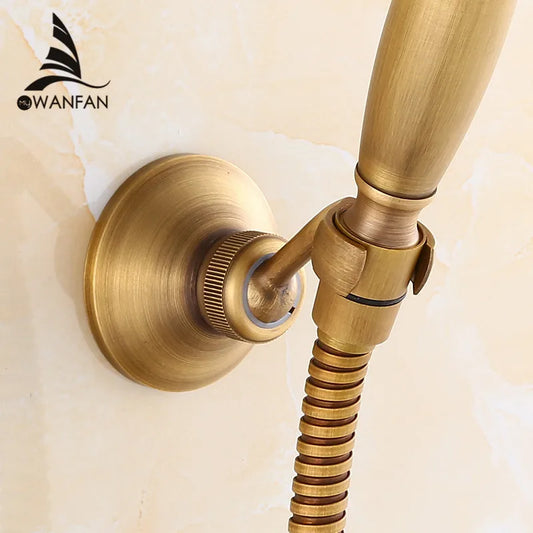 Artfan Antique Brass Handheld Shower Holder Swivel Mount Rack - HJ-0517F