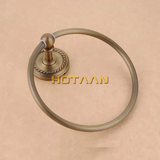 Artfan Antique Brass Wall-Mounted Round Towel Ring Holder