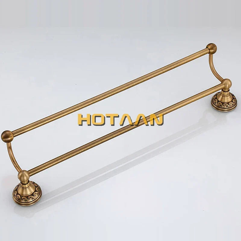 Artfan Antique Brass Towel Holder Single Bar Rack. Solid Aluminium Rail, 30/40/45/50/60cm.
