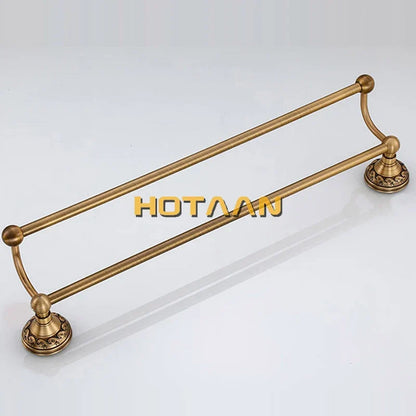 Artfan Antique Brass Towel Holder Single Bar Rack. Solid Aluminium Rail, 30/40/45/50/60cm.