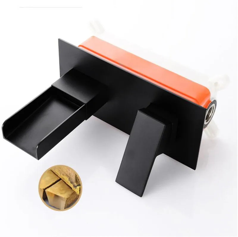 Artfan lighting Blanoir Black Chrome Waterfall Basin Mixer Tap Set