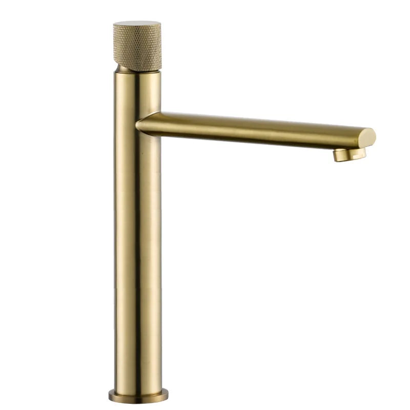 Artfan Brushed Gold Brass Basin Faucet - Cold & Hot Water Mixer Tap