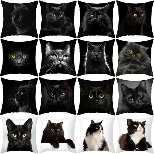Artfan lighting Black Cat Pillowcases - Cute Kitty Animal Lover Cushion Cover