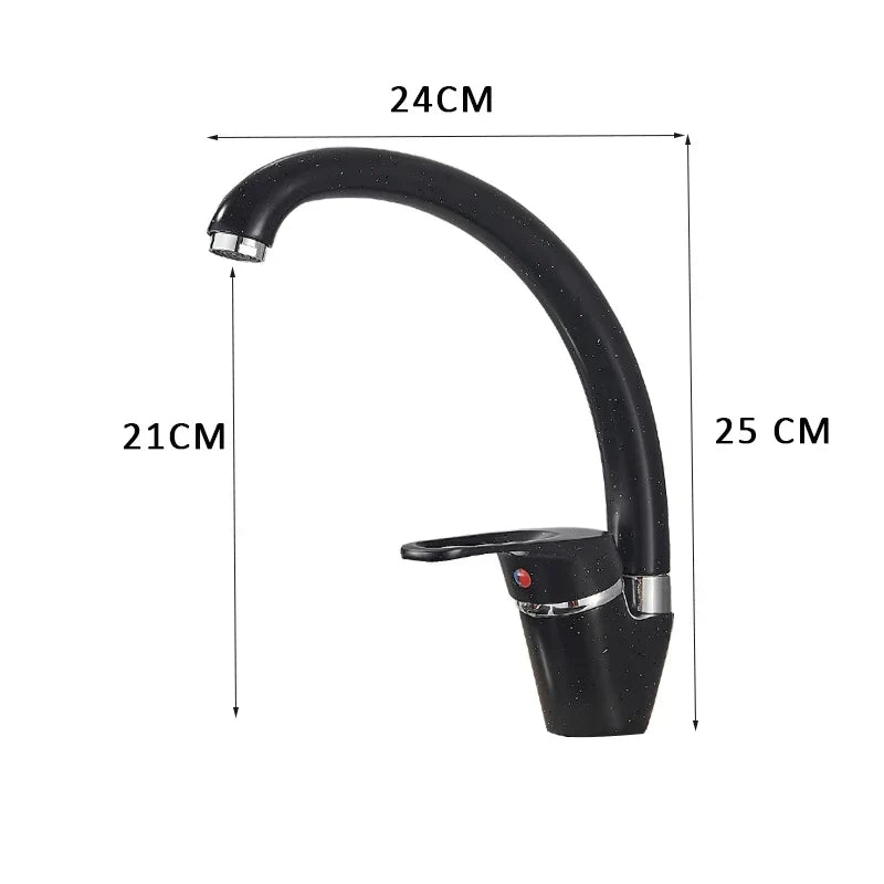 Artfan lighting Black Single Handle Kitchen Faucet - Hot and Cold Water Mixer