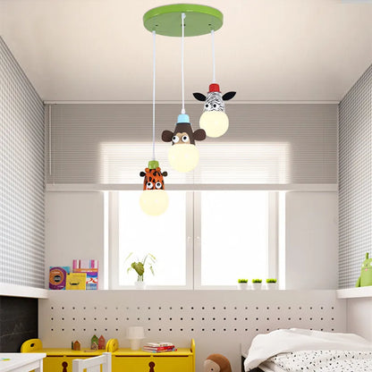 Artfan Animal LED Ceiling Light: Monkey Zebra Giraffe Kids Lamp for Bedroom.