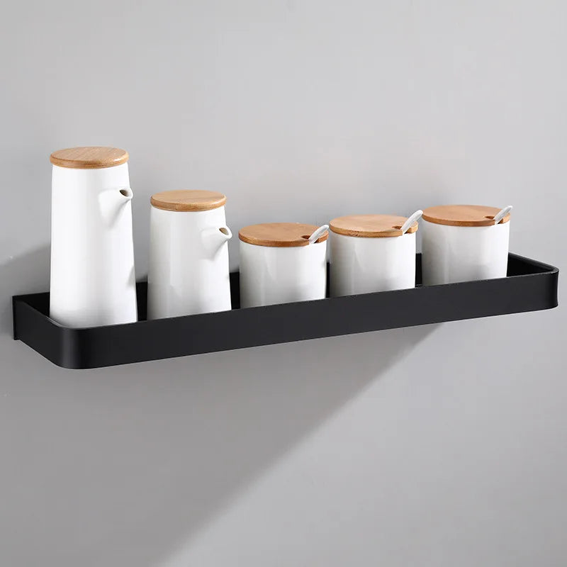 Artfan lighting Black Aluminum Bathroom Corner Shelf Wall Mounted Storage Holder