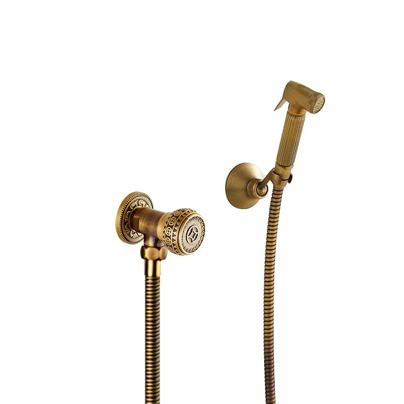 Artfan Antique Bronze Douche Bidet Sprayer Set with Copper Valve - Jet Shower Head