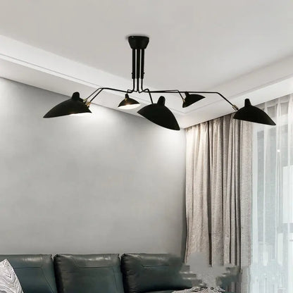 Artfan lighting Black Swing Arm Chandelier | Loft Industrial Adjustable Lighting Fixture