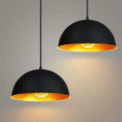 Artfan lighting Black Pot Cover Semicircle Retro Droplight for Bar Cafe Bedroom Restaurant