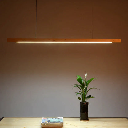 Artfan lighting Black Walnut Log Strip Pendant Light for Dining Room, Office, and Bar
