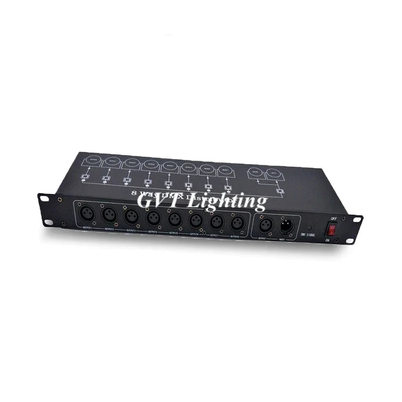 Artfan 8-Port DMX Signal Amplifier Splitter for LED Lights - Signal Repeater & Distributor