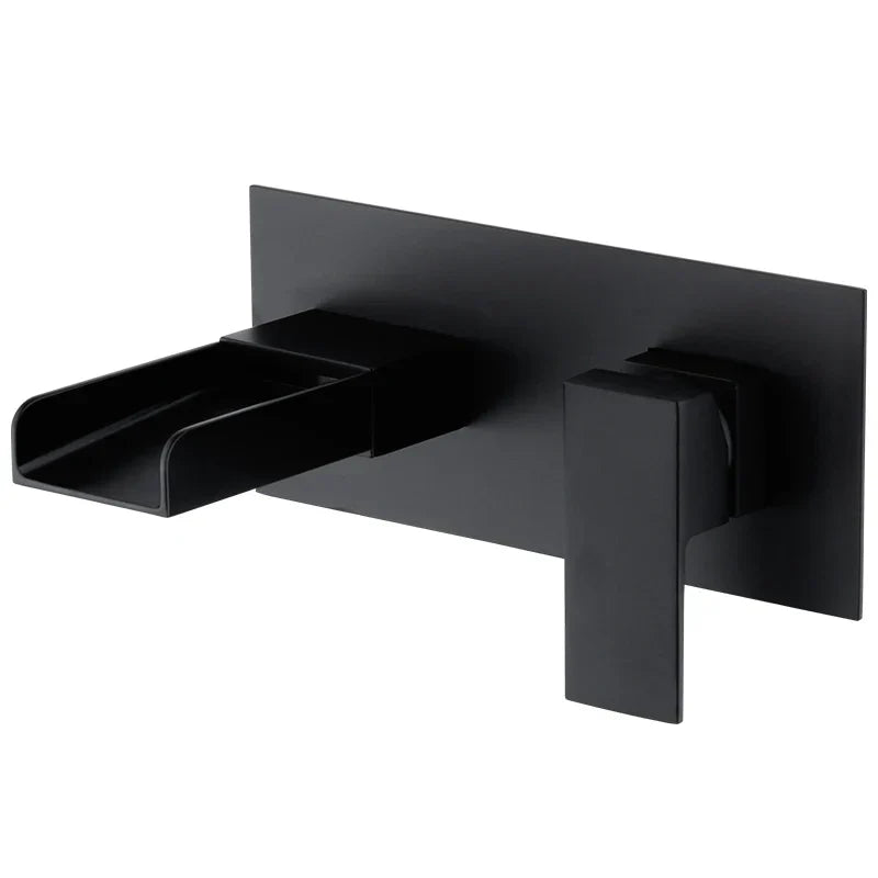Artfan lighting Blanoir Black Chrome Waterfall Basin Mixer Tap Set