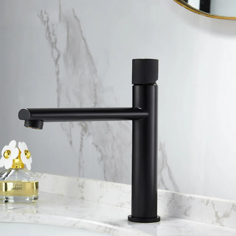 Artfan Brushed Gold Brass Basin Faucet - Cold & Hot Water Mixer Tap