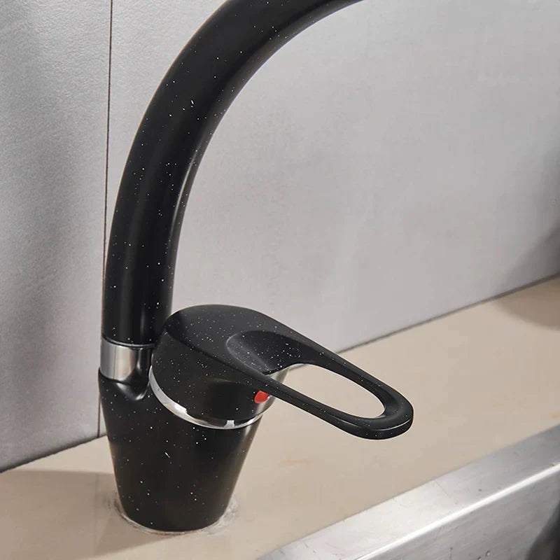 Artfan lighting Black Single Handle Kitchen Faucet - Hot and Cold Water Mixer