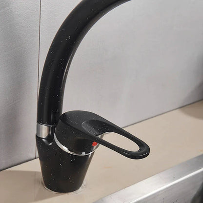 Artfan lighting Black Single Handle Kitchen Faucet - Hot and Cold Water Mixer