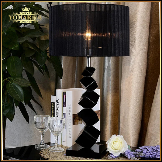 Artfan lighting Black Crystal Table Lamp: Modern, Cozy & Romantic European Style