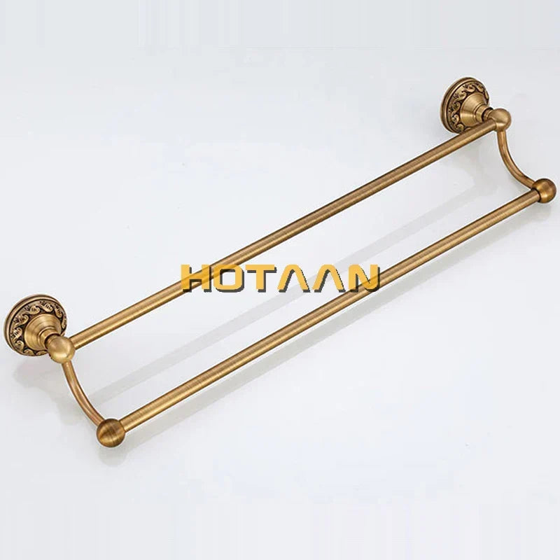 Artfan Antique Brass Towel Holder Single Bar Rack. Solid Aluminium Rail, 30/40/45/50/60cm.