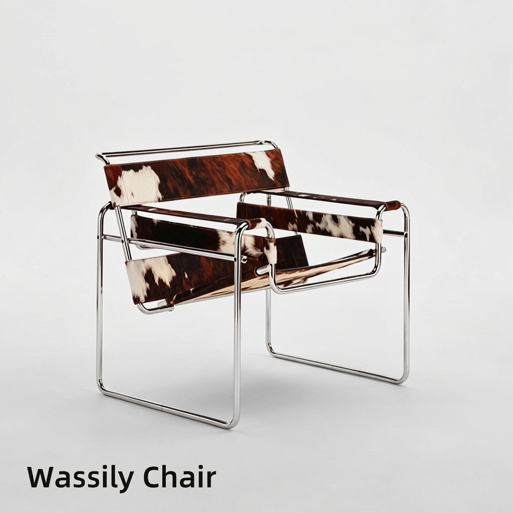 Wassily chair瓦西里椅经典客厅包豪斯休闲椅 中古风马鞍皮扶手椅
