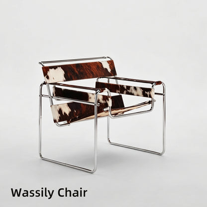 Wassily chair瓦西里椅经典客厅包豪斯休闲椅 中古风马鞍皮扶手椅