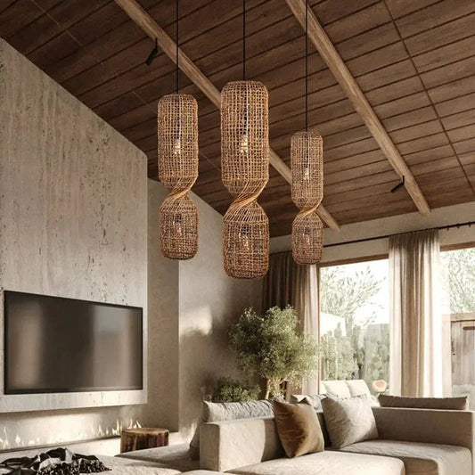 Artfan Wicker Pendant Light: Vintage Chinese Style for Farmhouse, Retro Decor & Restaurant