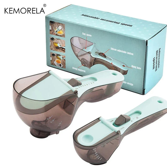 Artfan 2-Piece Adjustable Measuring Cups and Spoons Set | Versatile Kitchen Scoops
