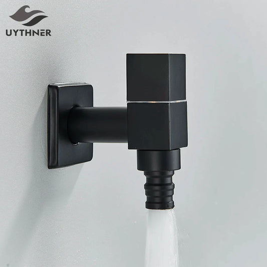 Artfan lighting Black Brass Wall Mounted Washing Machine Faucet for Outdoor Use
