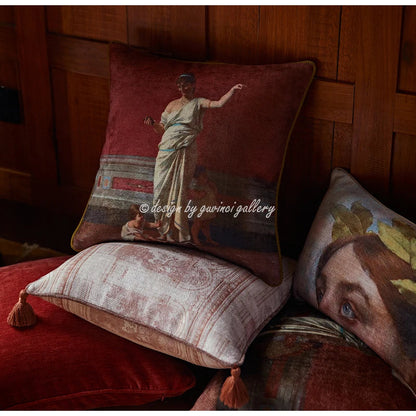 Artfan Angel Eyes Lumbar Pillow Cover - Greek Art Inspired Luxury Home Decor