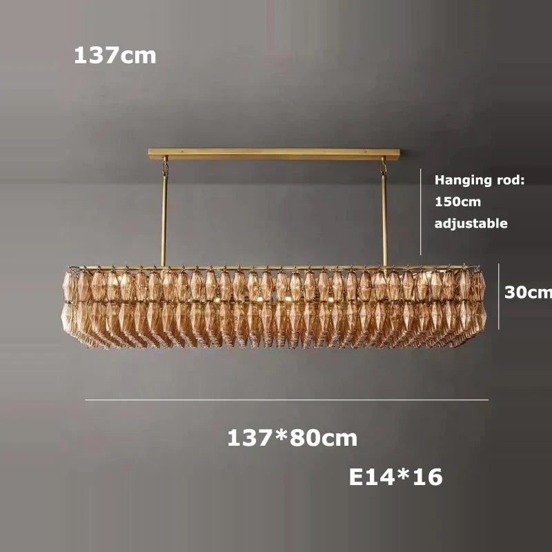 Artfan Art Deco Glass Shade Brass LED Chandelier - Luxury Black Dining Room Ceiling Light