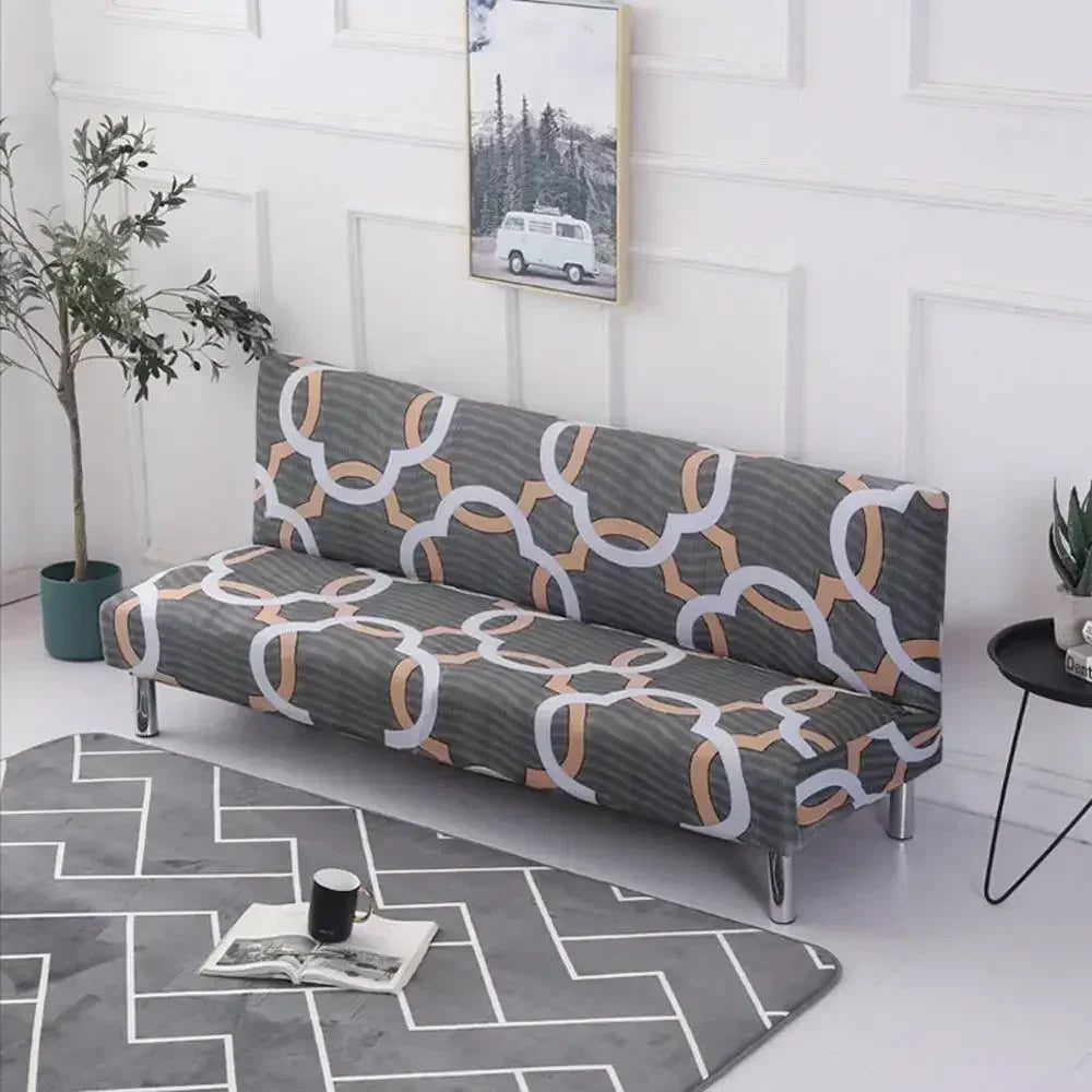 Artfan Armless Futon Sofa Cover Slipcover Elastic No Armrest