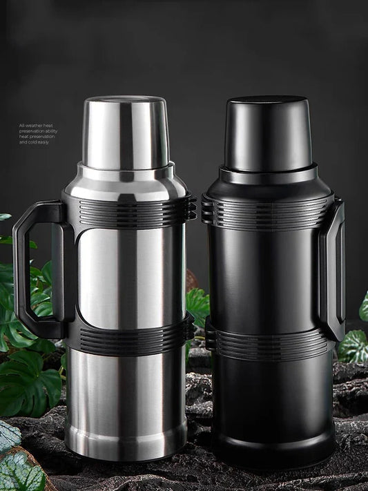 Artfan 2000ML Glass Liner Insulated Kettle with Folding Handle Thermos Cup